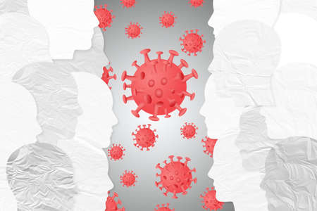 covid-19 public health risk disease and flu outbreak , pandemic medical 3d illustration concept