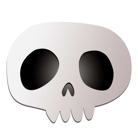 Skull Happy Halloween on white background , illustration conceptの写真素材