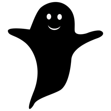 Ghost Illustration Character on Halloween on white backgroundの写真素材