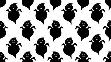 Ghost seamless cartoon on white background , illustration conceptの写真素材