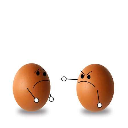mistake egg emotion character on white background , 3d illustration