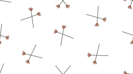 broom seamless cartoon on white background , illustration concept