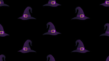 hat seamless cartoon on black background , illustration conceptの写真素材