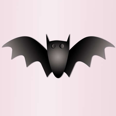 Paper cut bat on pink background , halloween illustration conceptの写真素材
