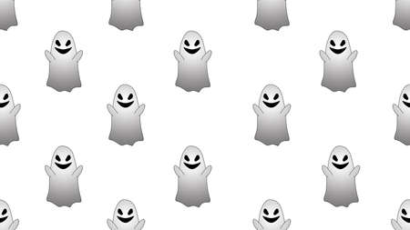 Ghost seamless cartoon on white background , illustration conceptの写真素材