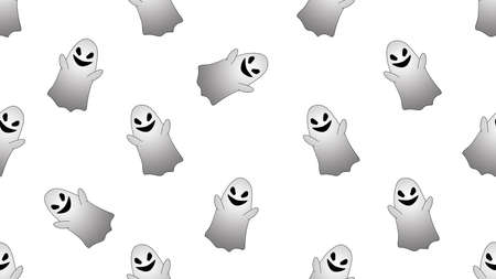 Ghost seamless cartoon on white background , illustration conceptの写真素材