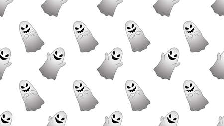 Ghost seamless cartoon on white background , illustration conceptの写真素材