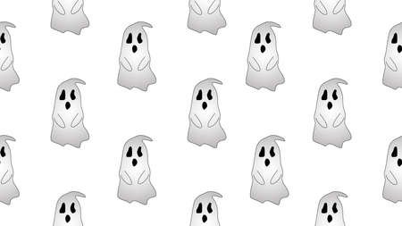 Ghost seamless cartoon on white background , illustration conceptの写真素材