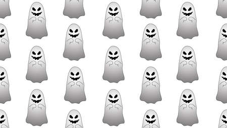 Ghost seamless cartoon on white background , illustration conceptの写真素材