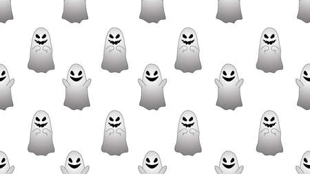 Ghost seamless cartoon on white background , illustration conceptの写真素材