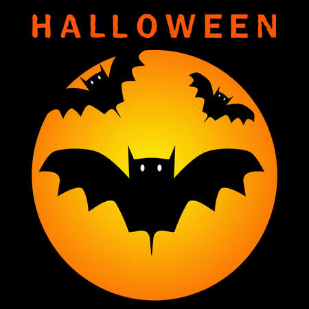 Happy Halloween on moon background , illustration conceptの写真素材