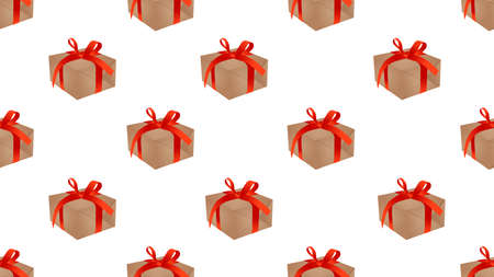 seamless gift box isolated on white backgroundの写真素材