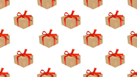 seamless gift box isolated on white backgroundの写真素材
