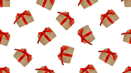 seamless gift box isolated on white backgroundの写真素材