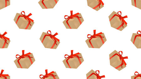 seamless gift box isolated on white backgroundの写真素材
