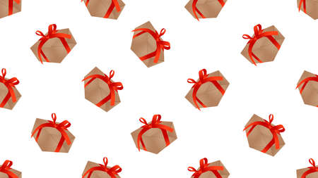 seamless gift box isolated on white backgroundの写真素材
