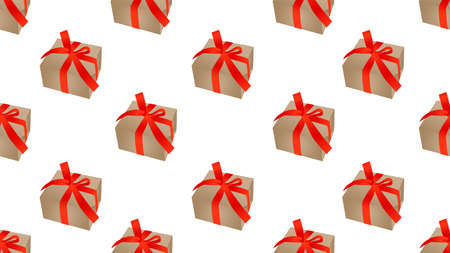 seamless gift box isolated on white backgroundの写真素材
