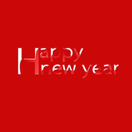 Paper cut happy new year on red background ,  illustration conceptの写真素材