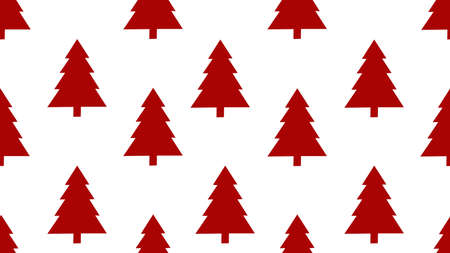 Paper cut christmas red tree seamless on white background , illustration conceptの写真素材