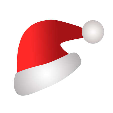 Christmas Santa Claus Hat on white backgroundの写真素材