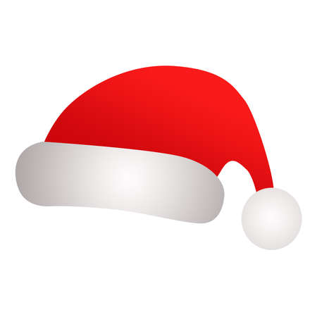Christmas Santa Claus Hat on white backgroundの写真素材