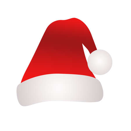 Christmas Santa Claus Hat on white backgroundの写真素材