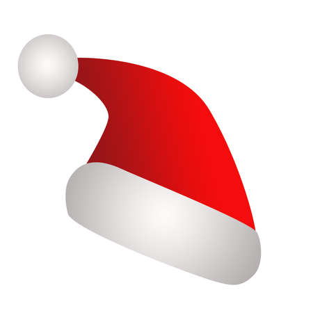 Christmas Santa Claus Hat on white backgroundの写真素材