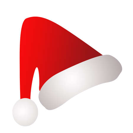 Christmas Santa Claus Hat on white backgroundの写真素材