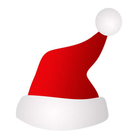 Christmas Santa Claus Hat on white backgroundの写真素材