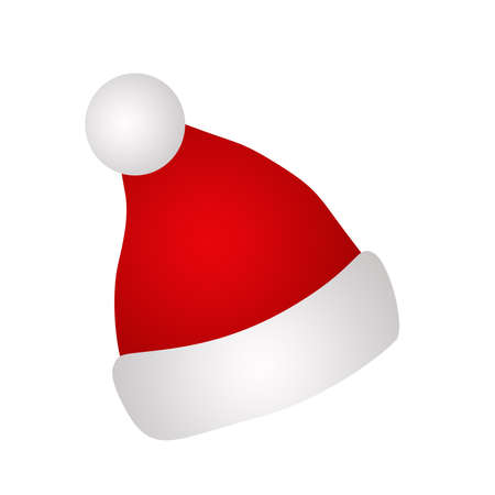 Christmas Santa Claus Hat on white backgroundの写真素材