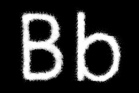 Cloud B alphabet shape on black backgroundの写真素材