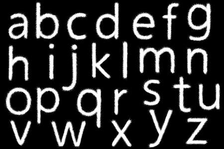Cloud alphabet shape on black backgroundの写真素材