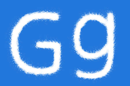 Cloud G alphabet shape on blue backgroundの写真素材
