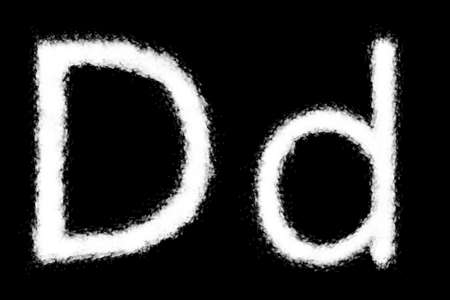 Cloud D alphabet shape on black backgroundの写真素材