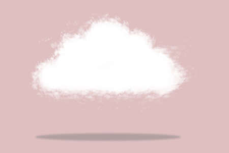 cloud floating on pink background. minimal creative idea conceptの写真素材