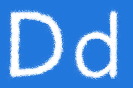 Cloud D alphabet shape on blue backgroundの写真素材