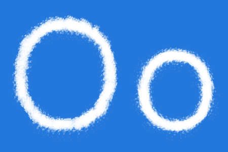 Cloud O alphabet shape on blue backgroundの写真素材