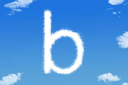 Letter b cloud shape on blue skyの写真素材