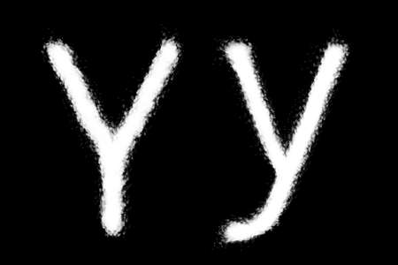 Cloud Y alphabet shape on black backgroundの写真素材