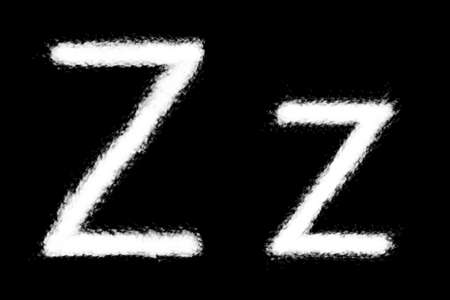 Cloud Z alphabet shape on black backgroundの写真素材