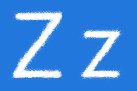 Cloud Z alphabet shape on blue backgroundの写真素材