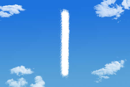 Letter l cloud shape on blue skyの写真素材