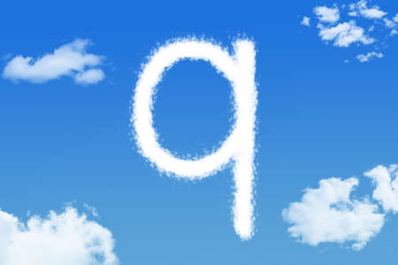 Letter q cloud shape on blue skyの写真素材
