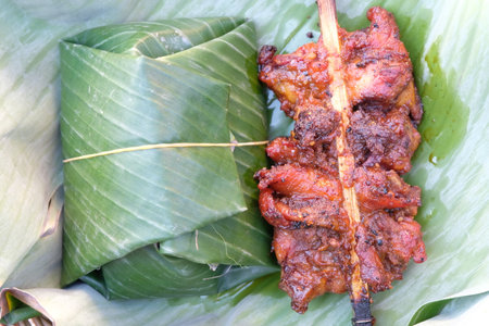 Grilled Chicken and Sticky Riceの写真素材