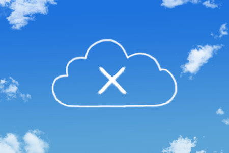 failed access cloud storage cloud shapeの写真素材