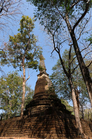 Wat Chedi Kao Yod Temple, Si Satchanalai at the Historical Park in Sukhothaiの写真素材