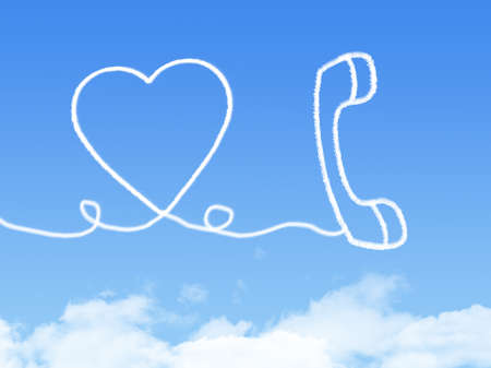 cloud phone shape with love for valentine dayの写真素材