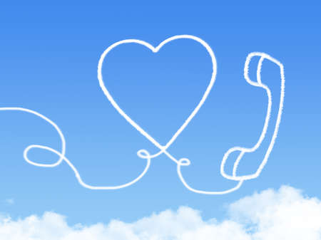 cloud phone shape with love for valentine dayの写真素材