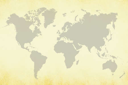 World map isolated on yellow background
