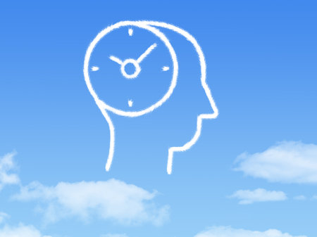 Punctuality cloud shape on blue skyの写真素材